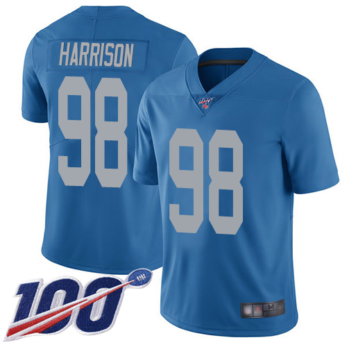 Detroit Lions Limited Blue Men Damon Harrison Alternate Jersey NFL Football #98 100th Season Vapor Untouchable->youth nfl jersey->Youth Jersey